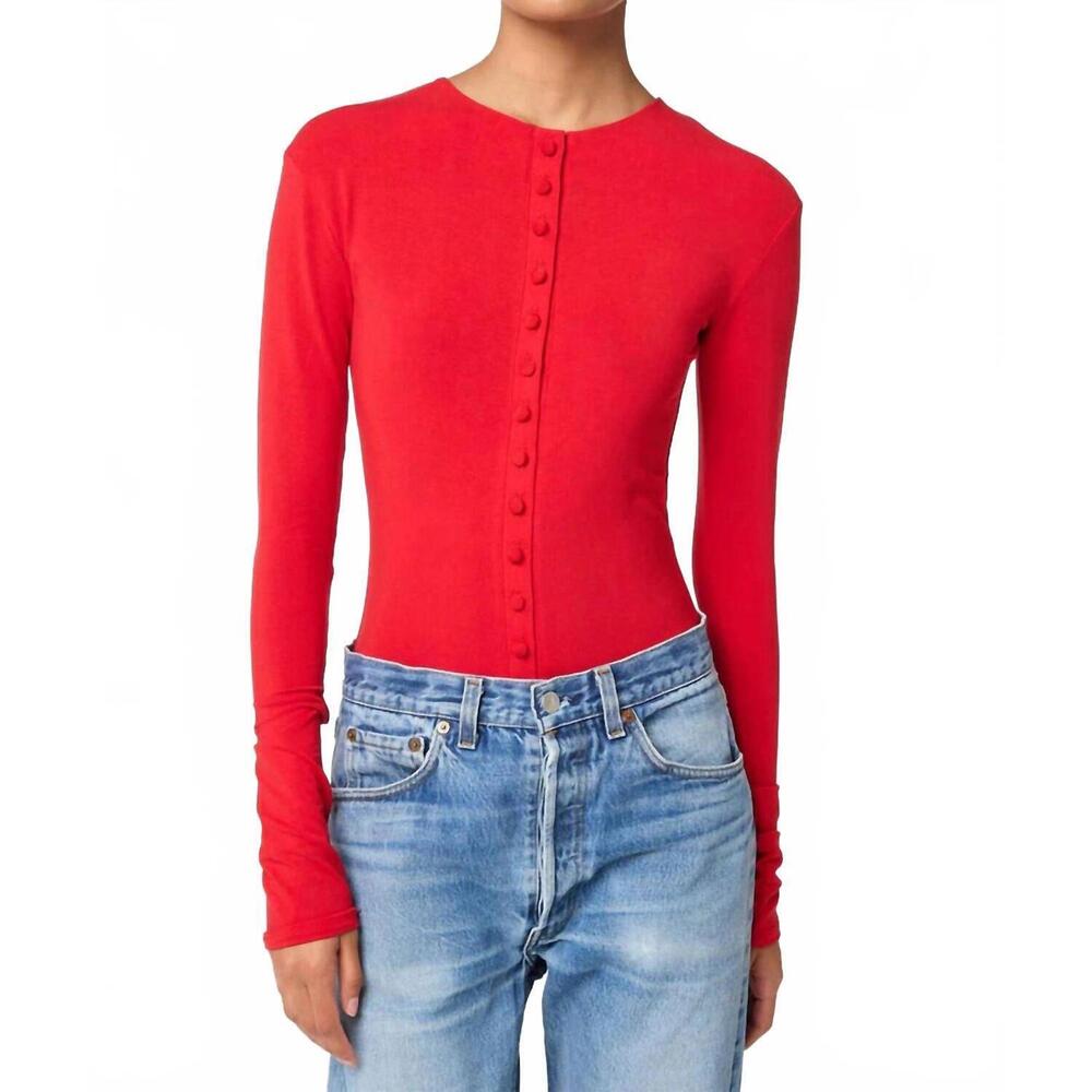 NEW THE LINE BY K women's greta bodysuit in red